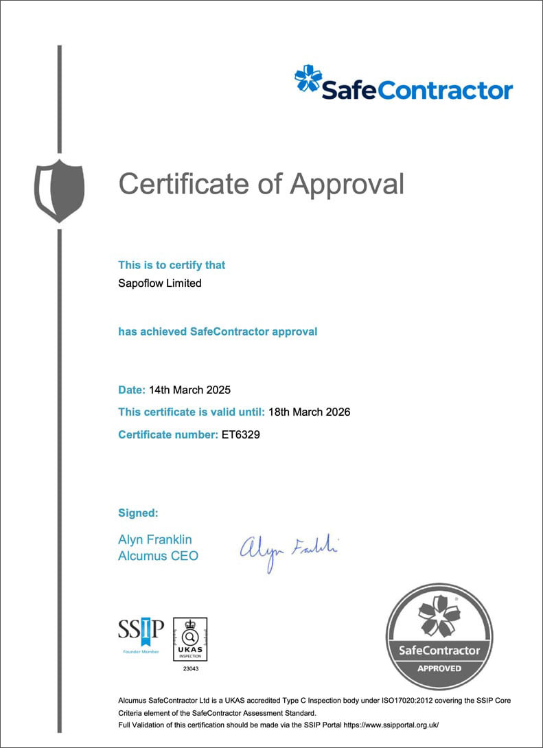 SafeContractor Certificate